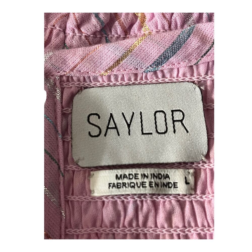 Saylor dress Zinnia A Line pink striped Large L - Picture 4 of 6